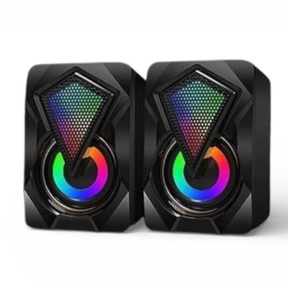 Other - NEW- NJSJ Computer Speakers with Colorful RGB Lights, USB Powered 3.5mm Aux-